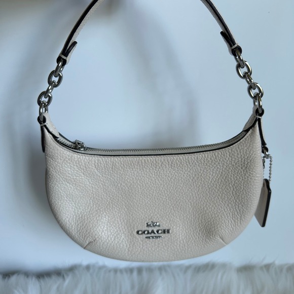 Coach Handbags - Coach Mini Payton Chalk White Pebbled Leather Hobo Bag Good